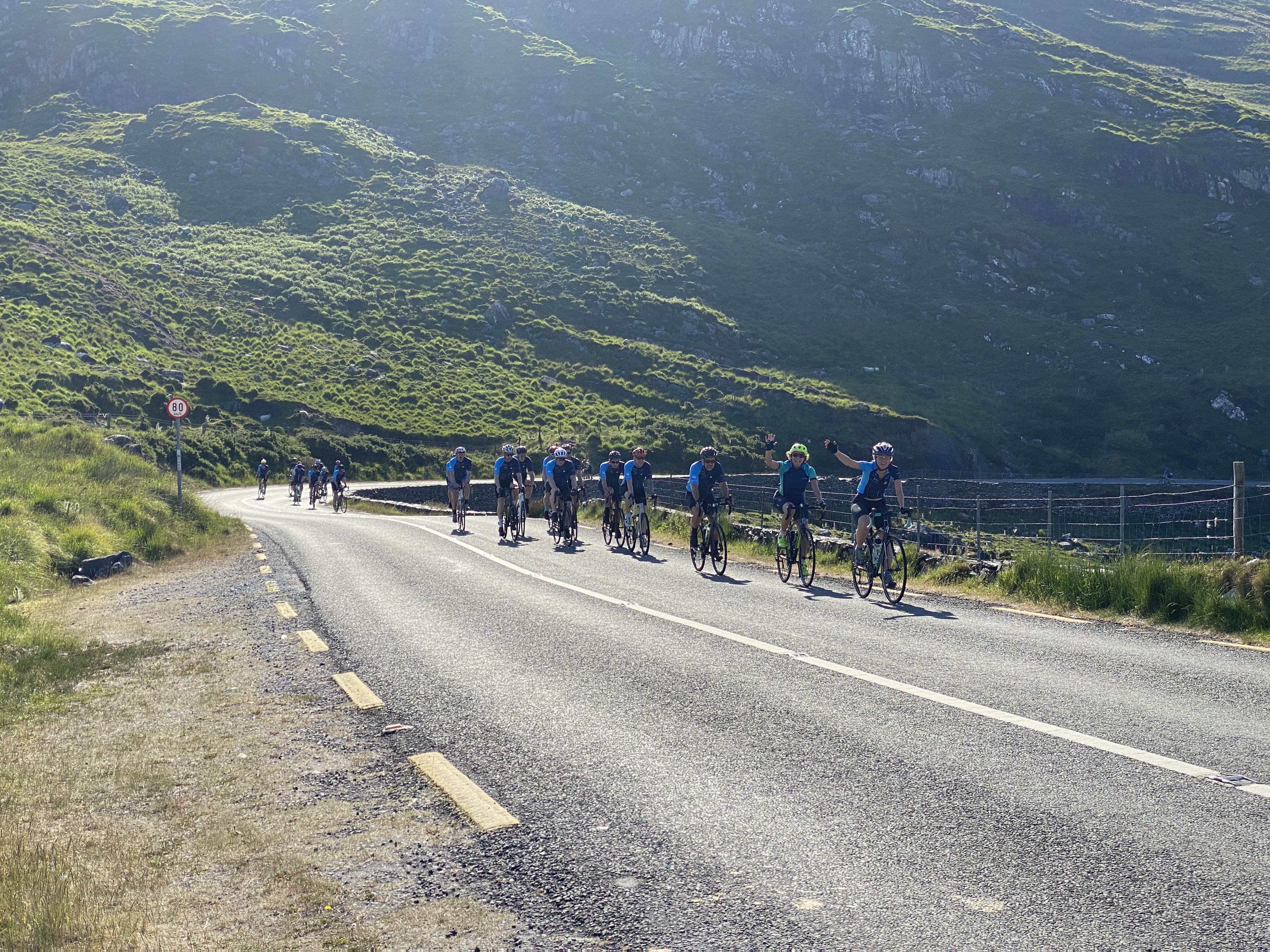 Cyclists on Club Peloton ride in Ireland